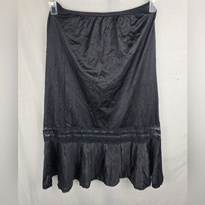 Vintage Ashley Taylor Elegant Black Fluttered Lace Women's Skirt Sz M